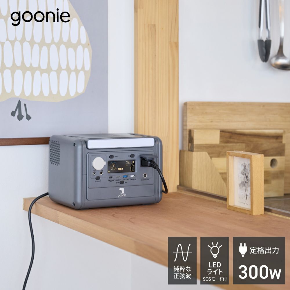 GN-T2503 goonie ポータブル電源 300 (297Wh) | THREEUP公式オンライン
