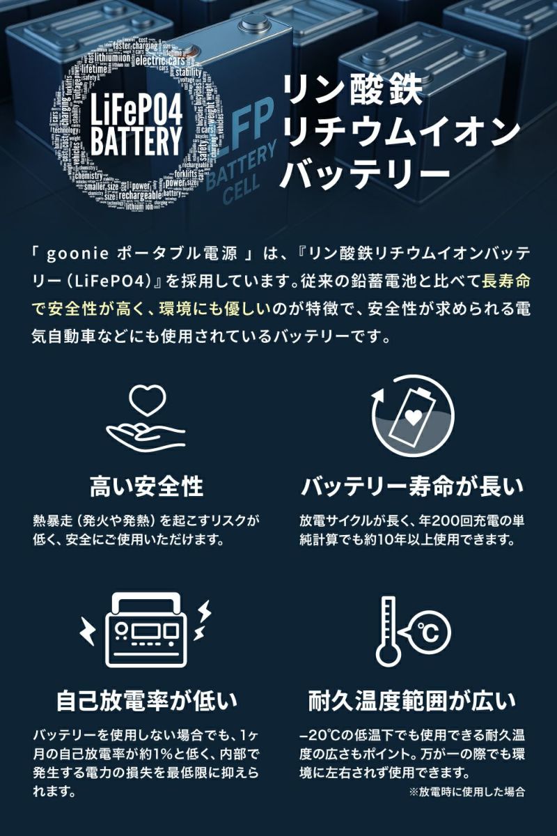 GN-T2504 goonie ポータブル電源 800 (512Wh) | THREEUP公式オンライン